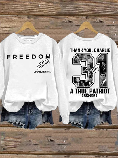 Women's Freedom Printed Crew Neck Sweatshirt