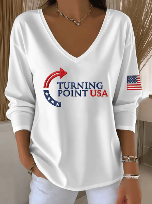 Women's Turning Point USA Printed Long-Sleeved T-Shirt