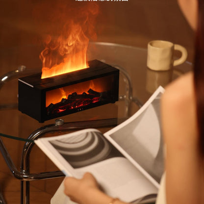 🔥🔥Flame Fireplace Aroma  Diffuser Humidifier Night Light Aromatherapy Timer Gift Atmosphere