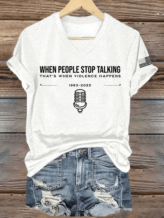 Women's Hot Spot Print V-Neck T-Shirt