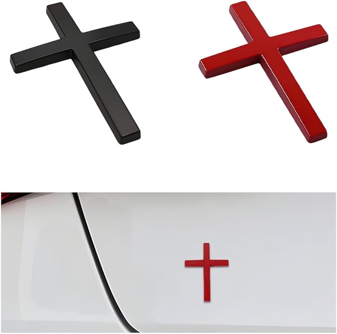 ✝️ Metal Jesus Christ Cross Badge Stickers ✞ Add 2 pairs to cart → Pay for only 1 pair!