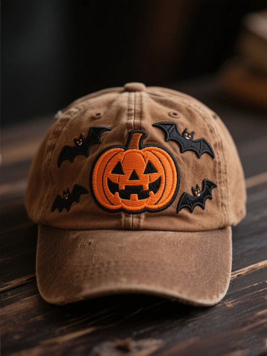 Halloween Pumpkin Bat Print Unisex Hat