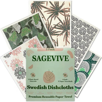 Swedish Dishcloths for Kitchen & Cleaning | 5 Pack