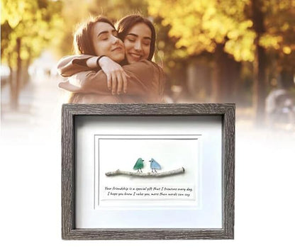 Sea Glass Art, Seaglass Birds, Friend Birthday Gift,Handmade