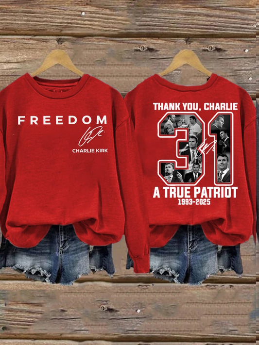 Women's Freedom Printed Crew Neck Sweatshirt