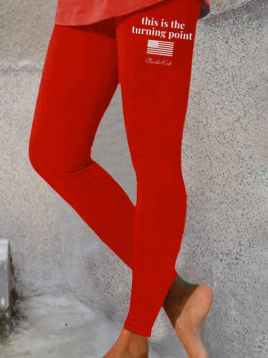 Women's Charlie Kirk This Is The Turning Printed Pants Leggings