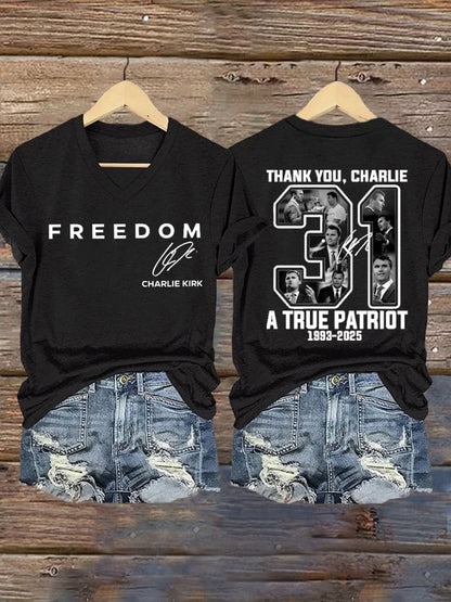 Women's Hot Print V-Neck T-Shirt
