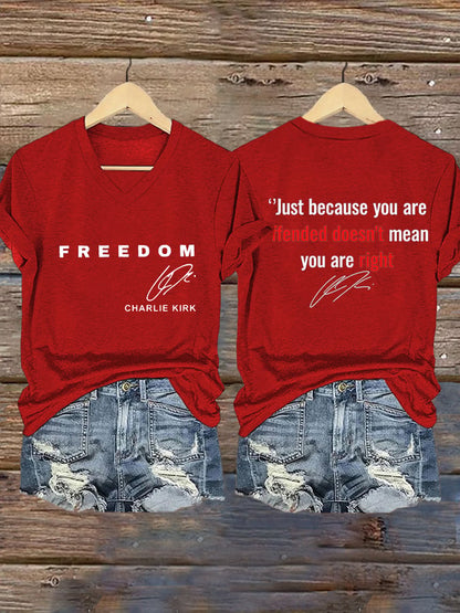 Women's Hot Print V-Neck T-Shirt