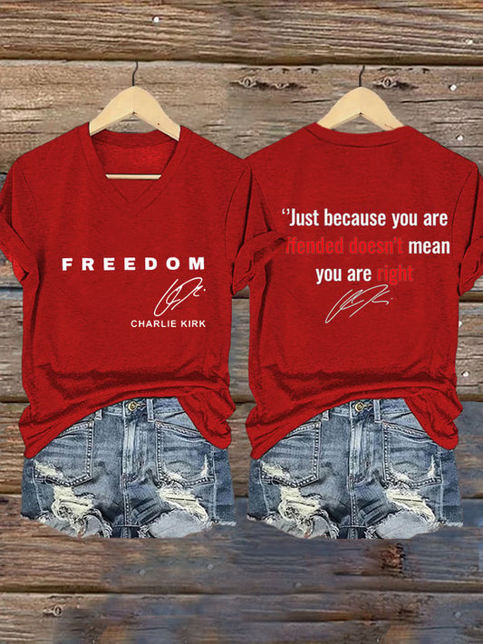 Women's Hot Print V-Neck T-Shirt
