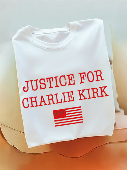 Justice For American Charlie Kirk T-Shirt (100% Cotton)