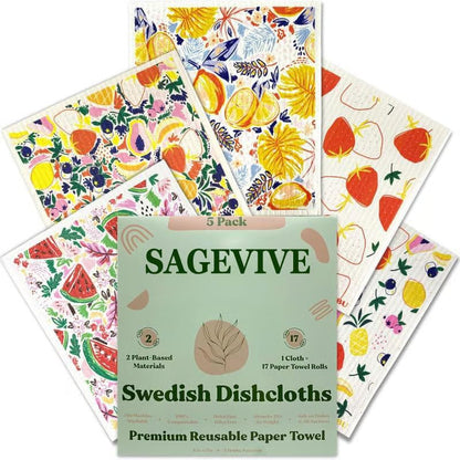 Swedish Dishcloths for Kitchen & Cleaning | 5 Pack