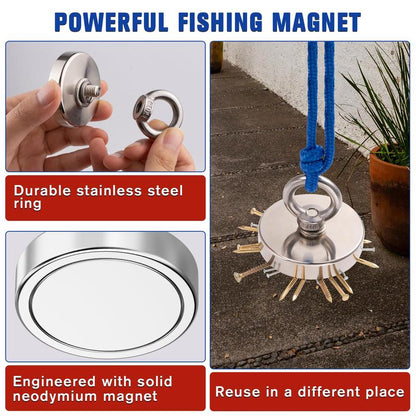 Fishing Magnet: 260LBS Super Strong Neodymium Magnet for Epic Treasure Hunting 🧲
