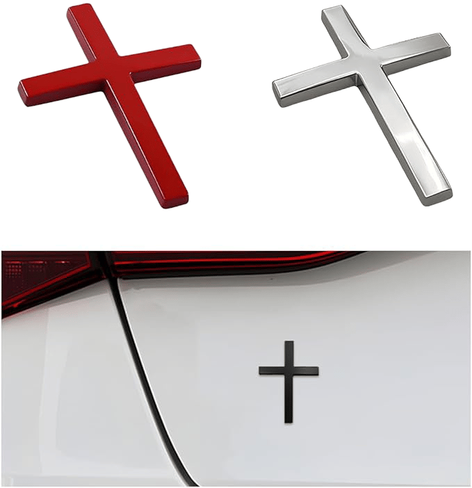 ✝️ Metal Jesus Christ Cross Badge Stickers ✞ Add 2 pairs to cart → Pay for only 1 pair!