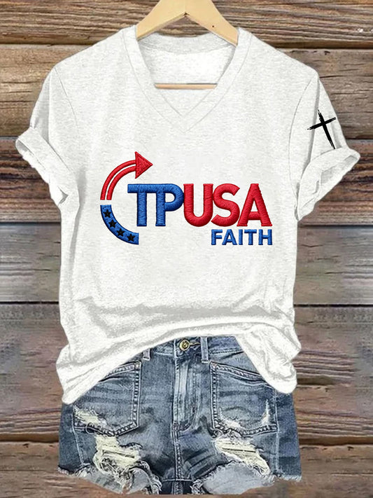 Women's Turning Point USA Faaith Printed Short-Sleeved T-Shirt