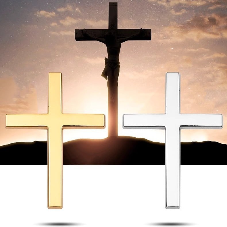 ✝️ Metal Jesus Christ Cross Badge Stickers ✞ Add 2 pairs to cart → Pay for only 1 pair!
