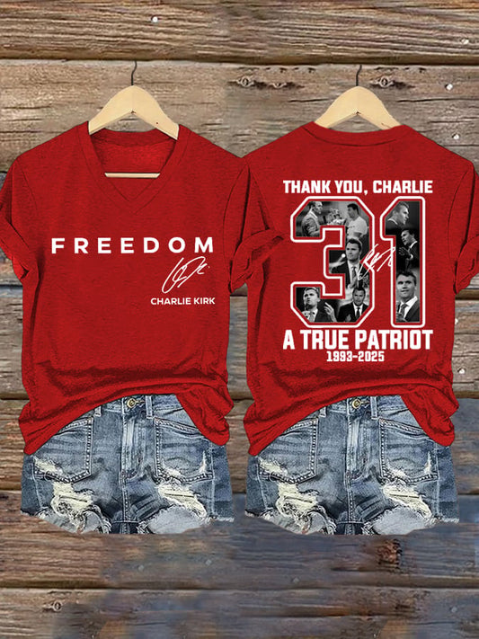 Women's Hot Print V-Neck T-Shirt