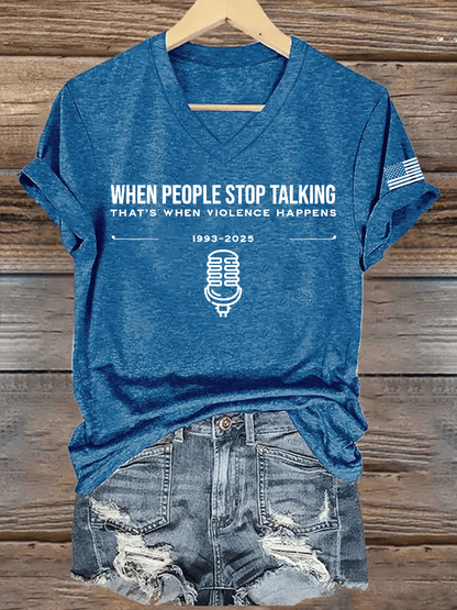 Women's Hot Spot Print V-Neck T-Shirt