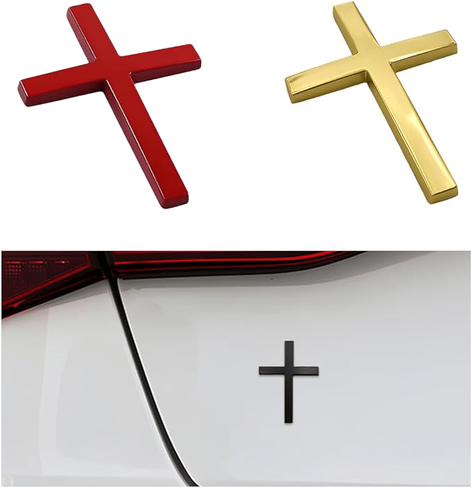 ✝️ Metal Jesus Christ Cross Badge Stickers ✞ Add 2 pairs to cart → Pay for only 1 pair!