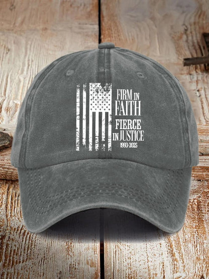 Unisex Vintage Firm In Faith Fierce In Justice Print Hat