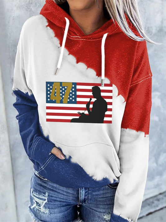 Women's Retro Freedom Print Hoodie