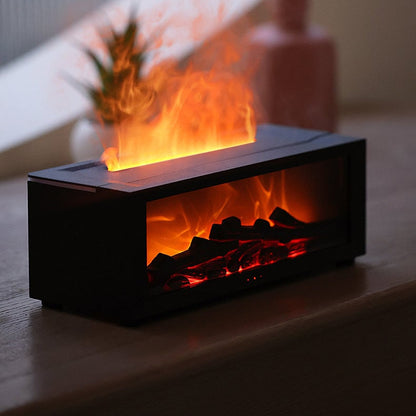 🔥🔥Flame Fireplace Aroma  Diffuser Humidifier Night Light Aromatherapy Timer Gift Atmosphere