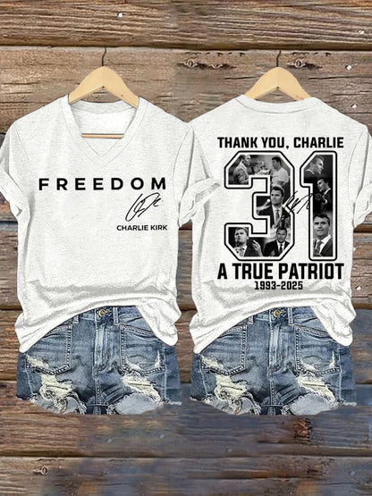 Women's Hot Print V-Neck T-Shirt