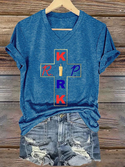 Women's Commemorative Leader Print V-Neck T-Shirt