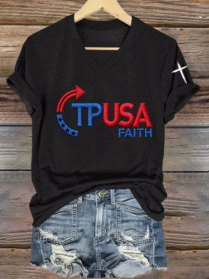 Women's Turning Point USA Faaith Printed Short-Sleeved T-Shirt