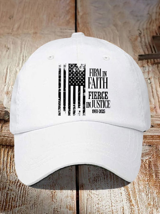 Unisex Vintage Firm In Faith Fierce In Justice Print Hat