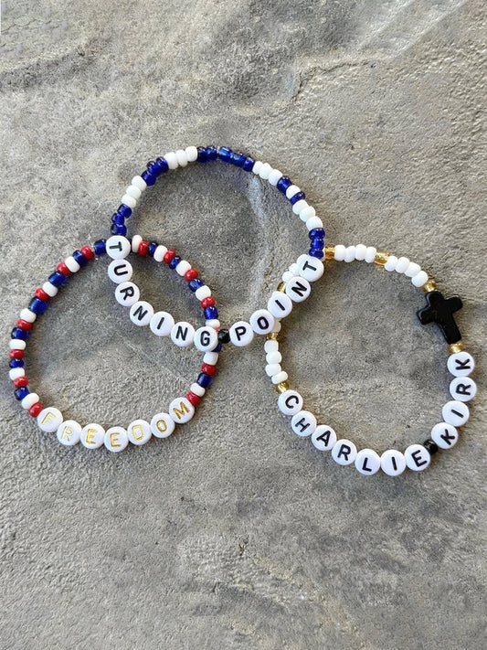 Charlie Kirk / Turning Point / Freedom Bracelets/ 3-Pack